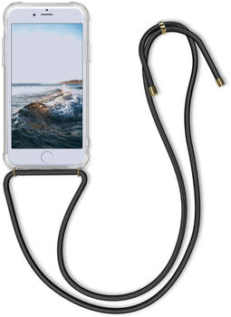 kwmobile Apple iPhone 6 / 6S Hülle - mit Kordel zum Umhängen - Silikon Handy Schutzhülle - Transparent Schwarz