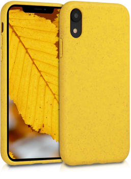 kalibri Apple iPhone XR Hülle - Nachhaltige Handyhülle aus Stroh und Silikon für Apple iPhone XR - Gelb