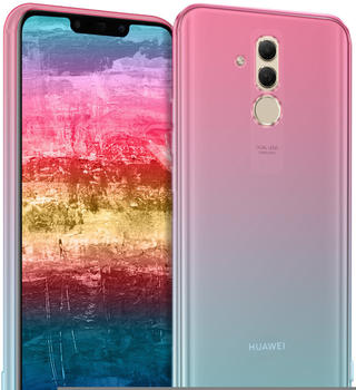 kwmobile Huawei Mate 20 Lite Hülle - Handyhülle für Huawei Mate 20 Lite - Handy Case in Zwei Farben Design Pink Blau Transparent