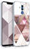 kwmobile Huawei Mate 20 Lite Hülle - Handyhülle für Huawei Mate 20 Lite - Handy Case in Glory Dreieck Muster Design Rosa Rosegold Weiß