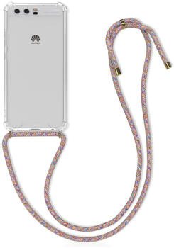 kwmobile Huawei P10 Hülle - mit Kordel zum Umhängen - Silikon Handy Schutzhülle - Mehrfarbig