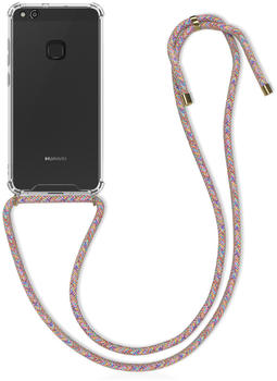 kwmobile Huawei P10 Lite Hülle - mit Kordel zum Umhängen - Silikon Handy Schutzhülle - Mehrfarbig