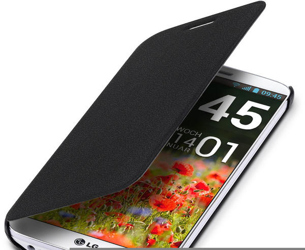 kwmobile LG G2 Hülle - Handyhülle für LG G2 - Schwarz - Handy Case Schutzhülle Klapphülle