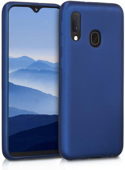 kwmobile Samsung Galaxy A20e Hülle - Handyhülle für Samsung Galaxy A20e - Handy Case in Metallic Blau
