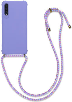 kwmobile Samsung Galaxy A50 Hülle - mit Kordel zum Umhängen - Silikon Handy Schutzhülle Cover Case Lavendel