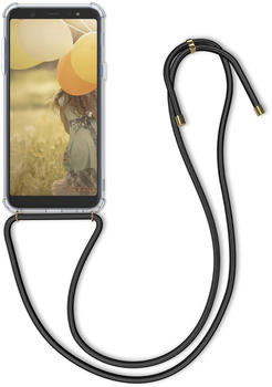 kwmobile Samsung Galaxy A6+/A6 Plus (2018) Hülle - mit Kordel zum Umhängen - Silikon Handy Schutzhülle - Transparent Schwarz