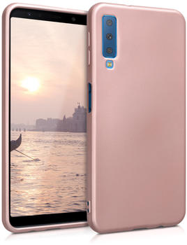 kwmobile Samsung Galaxy A7 (2018) Hülle - Handyhülle für Samsung Galaxy A7 (2018) - Handy Case in Metallic Rosegold