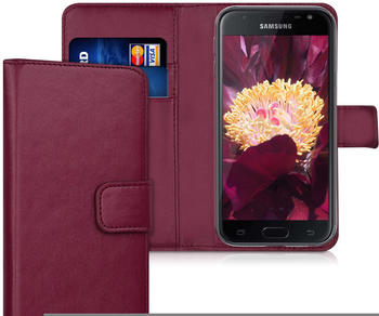 kwmobile Samsung Galaxy J3 (2017) DUOS Hülle - Kunstleder Wallet Case für Samsung Galaxy J3 (2017) DUOS mit Kartenfächern und Stand - Bordeaux