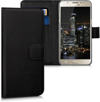 kwmobile Samsung Galaxy J5 (2016) DUOS Hülle - Kunstleder Wallet Case für Samsung Galaxy J5 (2016) DUOS mit Kartenfächern und Stand - Schwarz
