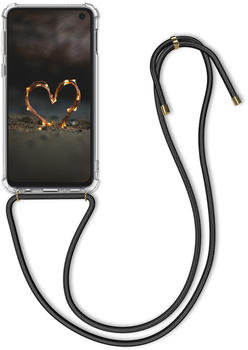 kwmobile für Samsung Galaxy S10e Hülle - mit Kordel zum Umhängen - Silikon Handy Schutzhülle - Transparent Schwarz