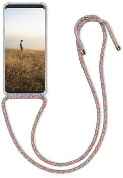 kwmobile für Samsung Galaxy S9 Hülle - mit Kordel zum Umhängen - Silikon Handy Schutzhülle - Mehrfarbig Transparent