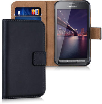 kwmobile Samsung Galaxy Xcover 3 Hülle - Kunstleder Wallet Case für Samsung Galaxy Xcover 3 mit Kartenfächern und Stand - Schwarz