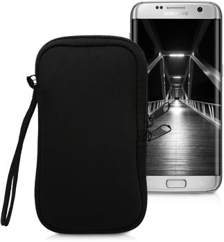 kwmobile Handytasche für Smartphones M - 5,5" - Neopren Handy Tasche Hülle Cover Case Schutzhülle Schwarz - 15,2 x 8,3 cm Innenmaße