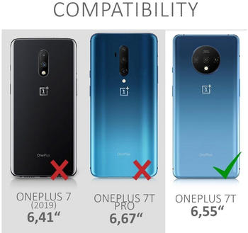 kwmobile Hülle kompatibel mit OnePlus 7T - gummiert - in Hellblau matt