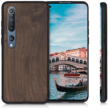 kwmobile Bumper Xiaomi Mi 10 / Mi 10 Pro - Holz Hülle Cover Dunkelbraun