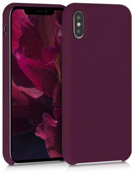 kwmobile Hülle kompatibel mit Apple iPhone X - gummiert - in Bordeaux Violett