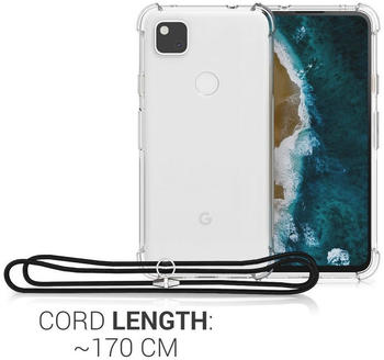 kwmobile Hülle kompatibel mit Google Pixel 4a - mit Kordel zum Umhängen - Silikon Handy Schutzhülle Transparent