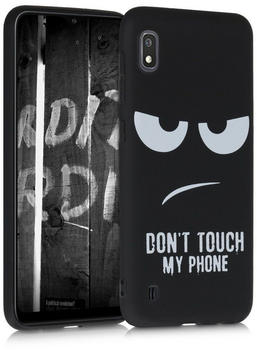 kwmobile Hülle kompatibel mit Samsung Galaxy A10 Don't Touch My Phone Weiß Schwarz
