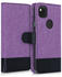 kwmobile Google Pixel 4a - Kunstleder Wallet Case mit Kartenfächern Stand in Violett Schwarz