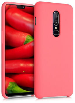 kwmobile OnePlus 6 - Handyhülle gummiert - Handy Case in Neon Koralle