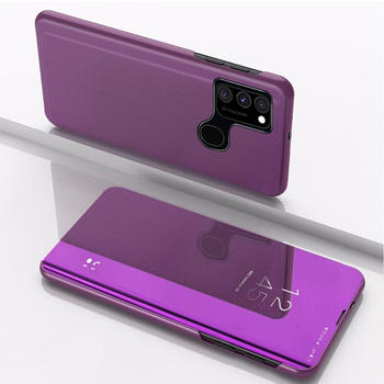 Wigento Für Samsung Galaxy A21s A217F Clear View Spiegel Mirror Smartcover Magenta