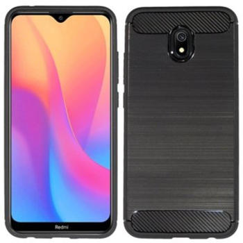 COFI1453 Silikon Hülle Carbon kompatibel mit XIAOMI REDMI 8A TPU Case Soft Handyhülle Cover Schutzhülle Schwarz