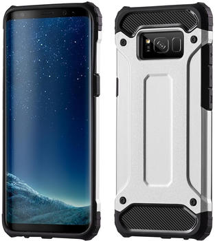 COFI1453 Panzerhülle Bumper Hybrid Armor SchutzHülle kompatibel mit Samsung Galaxy S10e (G970F) in Silber