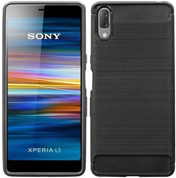 COFI1453 Silikon Hülle Carbon SONY XPERIA L3 Schwarz