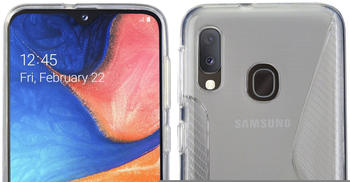 COFI1453 S-Line Hülle Bumper kompatibel mit Samsung Galaxy A20e (A202F) Silikonhülle Stoßfest Handyhülle TPU Case Cover Transparent