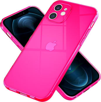 NALIA Klare Neon Handyhülle (iPhone 12), Smartphone Hülle, Pink
