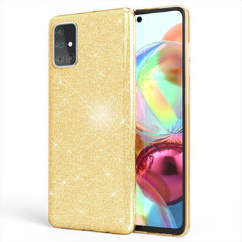 NALIA Glitzer Hülle (Galaxy A71), Smartphone Hülle, Gold