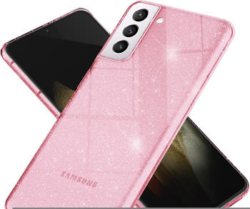 NALIA Glitter Handyhülle (Galaxy S21), Smartphone Hülle, Pink