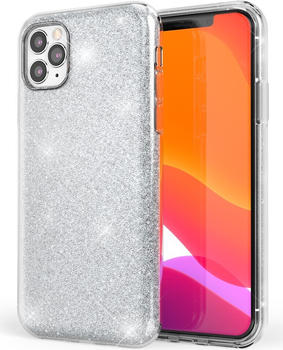 NALIA Glitzer Hülle (iPhone 11 Pro), Smartphone Hülle, Silber
