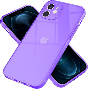 NALIA Klare Neon Handyhülle (iPhone 12), Smartphone Hülle, Violett