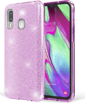 NALIA Glitzer Hülle (Galaxy A40), Smartphone Hülle, Violett