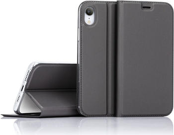 NALIA Klapphülle (iPhone XR), Smartphone Hülle, Schwarz (4058906089533)