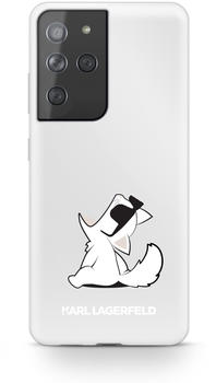Karl Lagerfeld PC/TPU Choupette Eats Cover für Samsung Galaxy S21 Ultra - transparent
