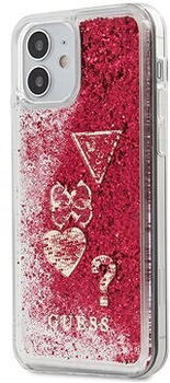 Guess Liquid Glitter Charms für Apple iPhone 12 Mini Raspberry