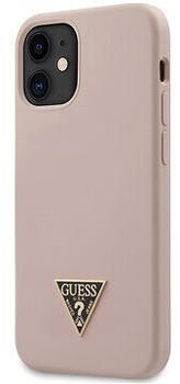 Guess Silicone Metal Triangle für Apple iPhone 12 Mini Light Pink