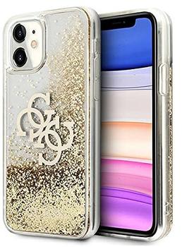 Guess TPU Big 4G Liquid Glitter Gold für Apple iPhone 11 Transparent