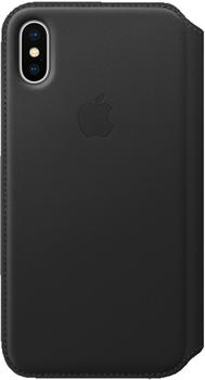 Apple Leder Folio Case (iPhone X) schwarz