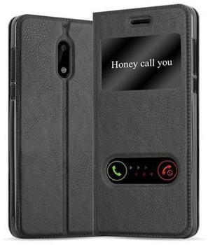 Cadorabo Flip Case für Nokia 6 2017 in KOMETEN SCHWARZ