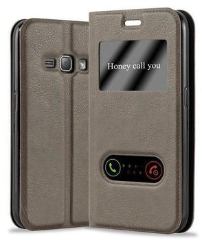 Cadorabo Flip Case für Samsung Galaxy J1 2016 in STEIN BRAUN
