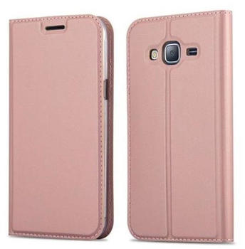Cadorabo Flip Case für Samsung Galaxy J3 2016 in CLASSY ROSÉ GOLD