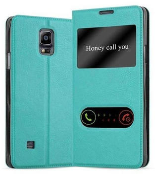 Cadorabo Flip Case für Samsung Galaxy NOTE 4 in MINT TÜRKIS