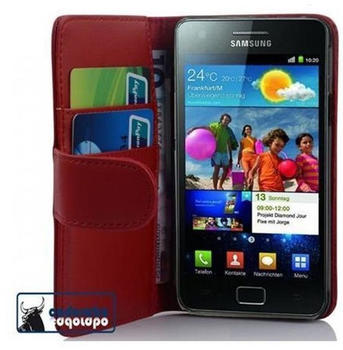 Cadorabo Flip Case für Samsung Galaxy S2 / S2 PLUS in CHILI ROT
