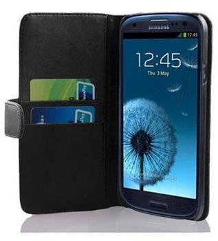 Cadorabo Flip Case für Samsung Galaxy S3 / S3 NEO in KAVIAR SCHWARZ