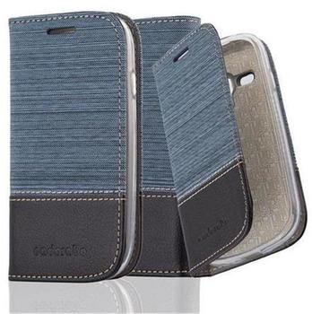 Cadorabo Flip Case für Samsung Galaxy S3 MINI in DUNKEL BLAU SCHWARZ