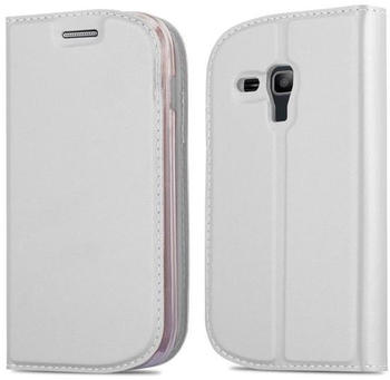 Cadorabo Flip Case für Samsung Galaxy S3 MINI in CLASSY SILBER