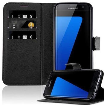 Cadorabo Flip Case für Samsung Galaxy S7 EDGE in PHANTOM SCHWARZ